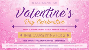 Pink Valentine Dinner Digital Display Video template