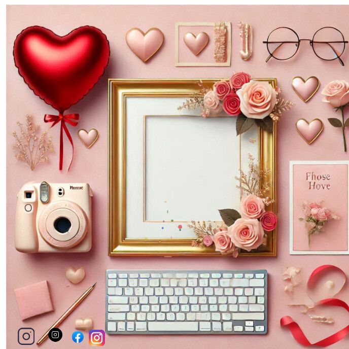 Pink Valentine Frame Template Album Cover | PosterMyWall