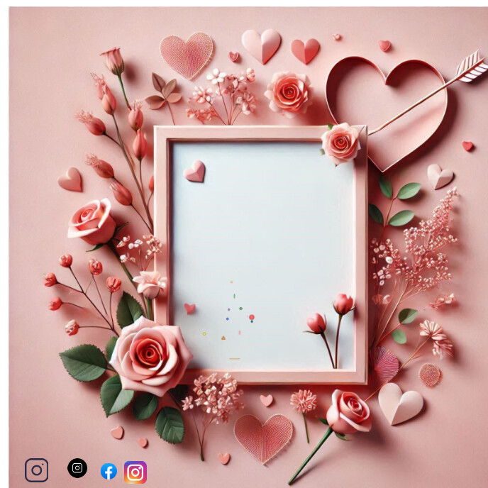Pink Valentine Frame Template Album Cover | PosterMyWall