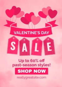 Pink Vibrant Valentine's day Sale Poster A2 template