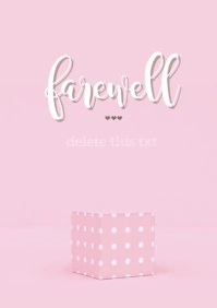 Pink Videography Farewell Card A4 template