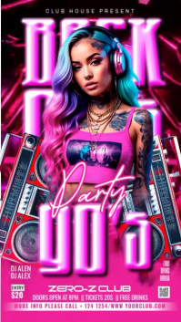 Pink Vintage Back To 90's Party Instagram Story template