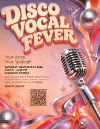 Brązowy Karaoke Night Flyer Template