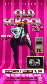 Pink Vintage Old School Night  Instagram Story template