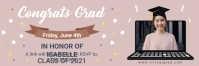 Pink Virtual grad party invitation banner template