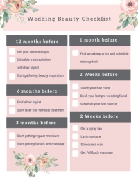 Pink Wedding Beauty Checklist Flyer (US-Letter) template