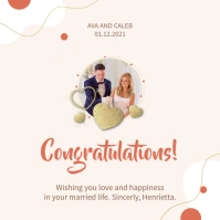 Pink wedding congratulations wish Publicación de Instagram template
