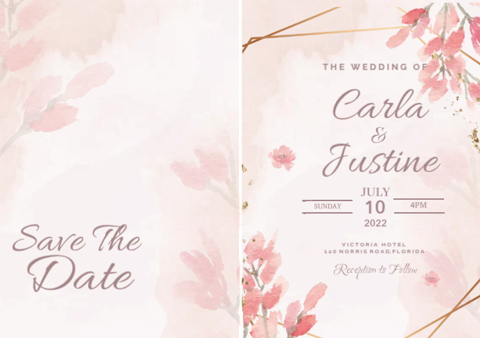Pink Color Invitation Card Copy of Pink Wedding Invitation Card | PosterMyWall