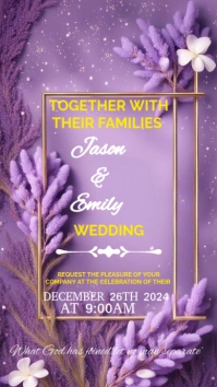 Pink Wedding Invitation  Whatsapp Status template