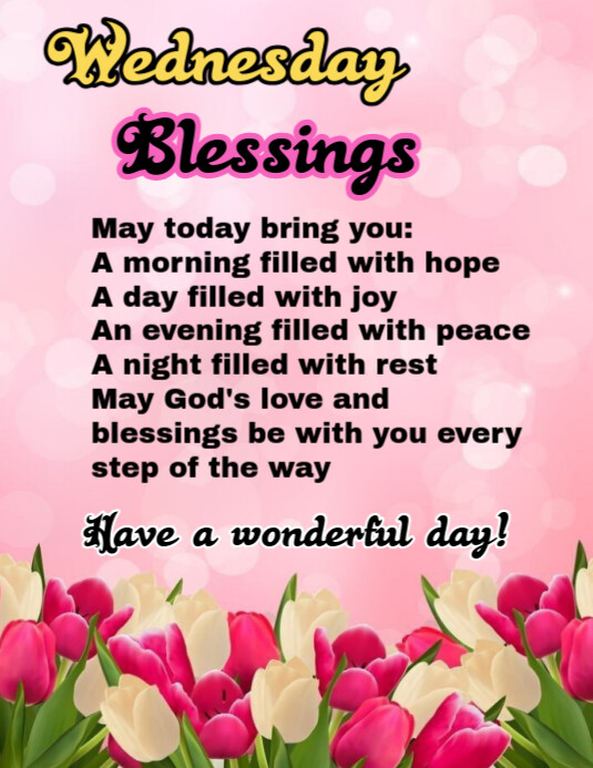 Copy of Pink Wednesday Blessings Template Design Flyer (us Letter ...