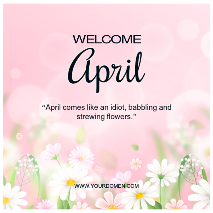 Plantilla de Pink Welcome April Instagram Post | PosterMyWall