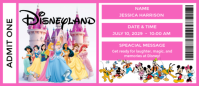 Pink White Joyful Disneyland Ticket Envelopes template