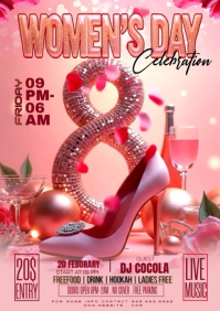 Pink Women's Day Celebration A1 Video template