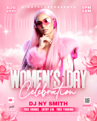 Pink Women's Day Celebration Instagram Portrait template