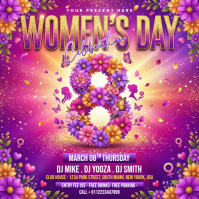 Pink Women's Day Celebration Instagram Post Instagram-bericht template