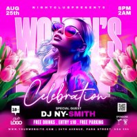 Pink Women's Day Celebration Instagram Post Video template