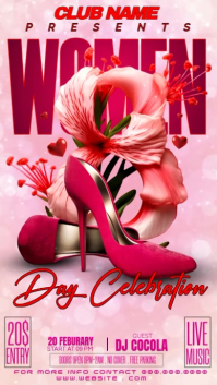 Pink Women's Day Celebration Instagram Story Video template