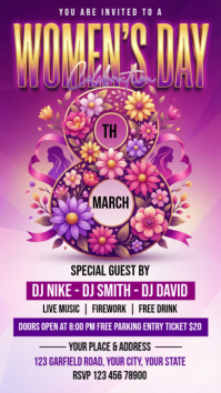 Pink Women's Day Celebration Instagram Story template