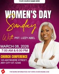 Pink Women's Day Church Event | International women's day | March 8 event Instagram Portrait Video template