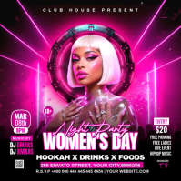 Pink Women's Day Event Party Instagram Post Wpis na Instagrama template