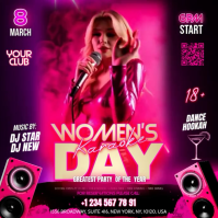 Pink Women's Day Party Instagram Post Video template