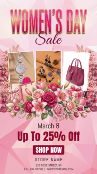 Pink Women's Day Sale Instagram Story template