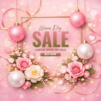 Pink Women's Day Sale Square template