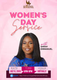 粉色 Women's Day Service A6 Template