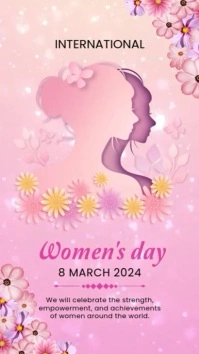 Pink Women's Day Wishes Instagram Story template