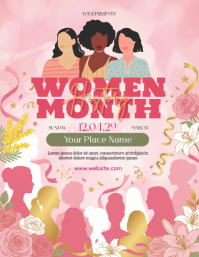 Pink Women's Month Celebration Flyer template
