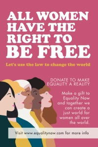 Pink Women's rights poster template