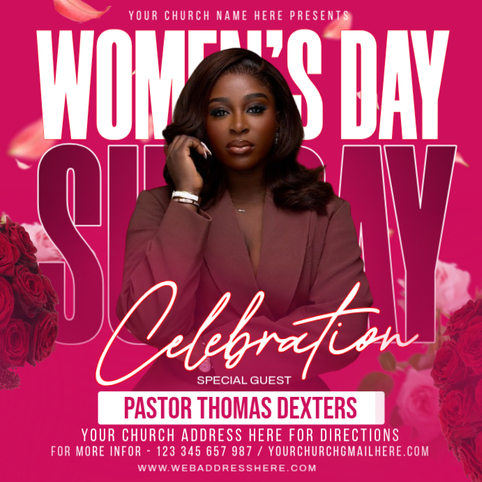 Pink Women's Day Celebration Instagram Post Template | PosterMyWall