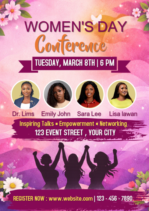Pink Conference Picture Copy of Pink Women's Day Conference A3 | PosterMyWall