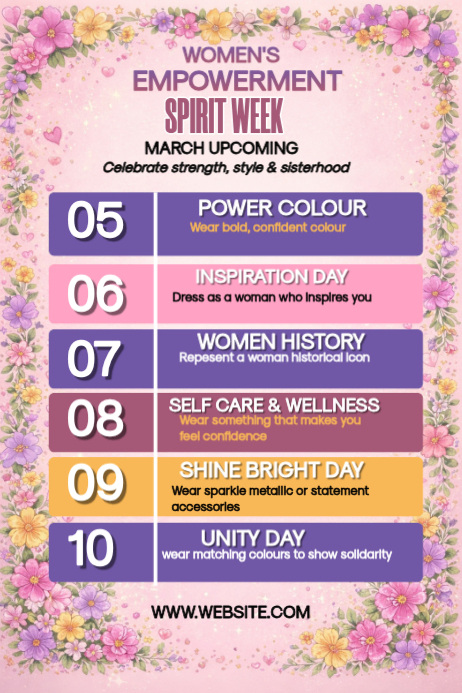 Copy of Pink Women's Empowerment Spirit Week Poster | PosterMyWall