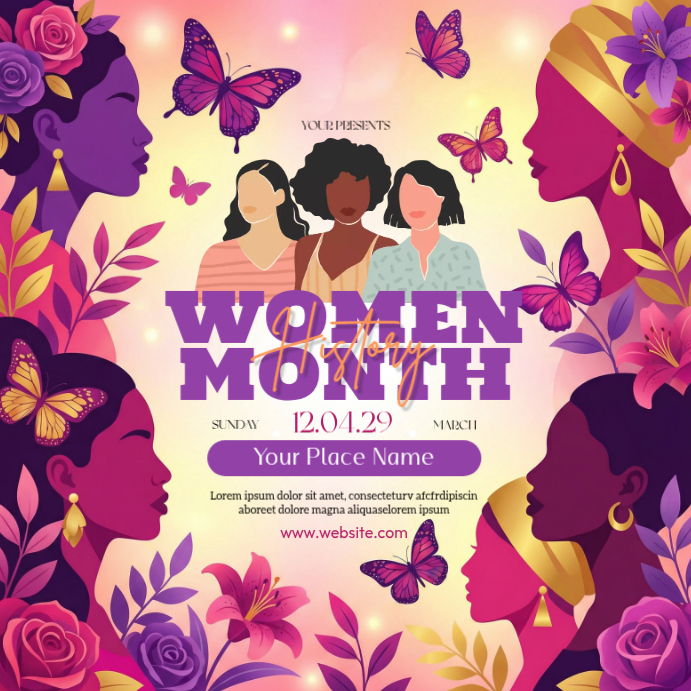 Pink women's month celebration instagram post Template | PosterMyWall