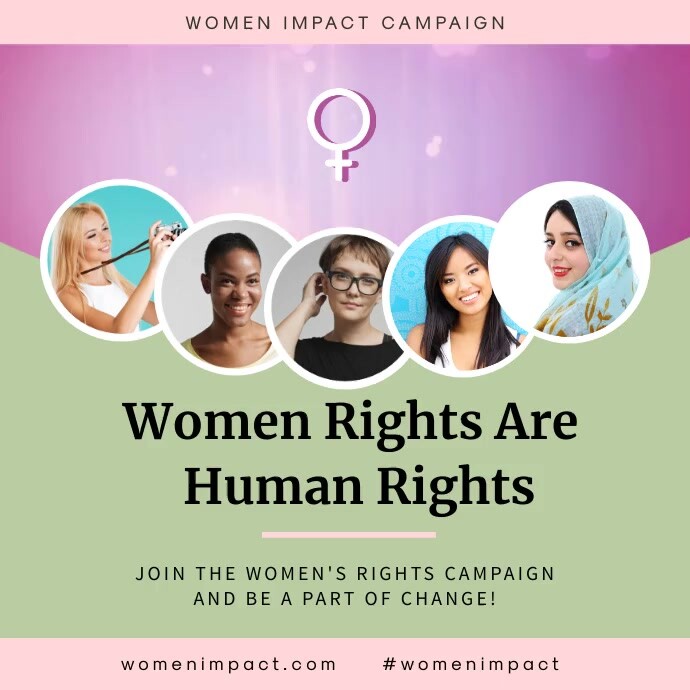 Pink Women's Rights Feminist Event Instagram Wpis na Instagrama template