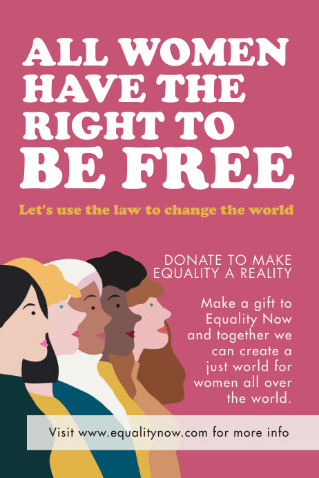 Pink Women's rights poster Template | PosterMyWall