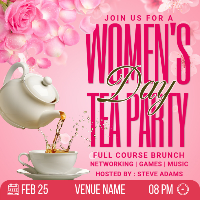 Women's Tea Party Instagram Ad Template | PosterMyWall