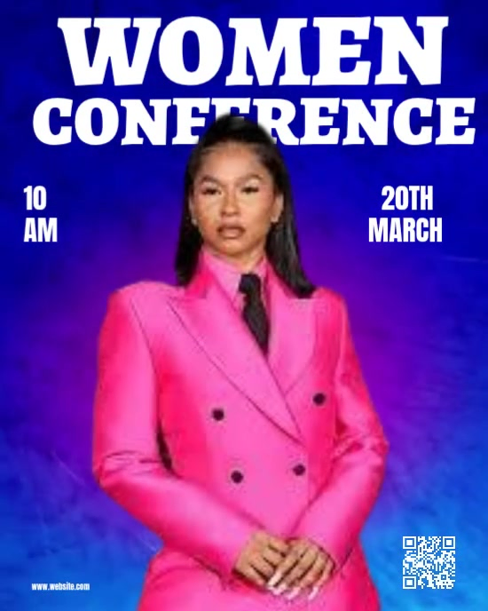 Pink Women Conference Event Poster Instagram Portrait Template ...