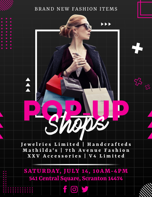 Pop Up Shop Flyer Template Free