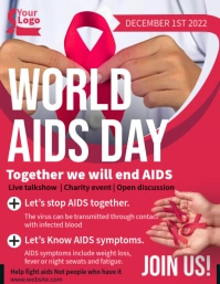 Pink world AIDS day flyer ใบปลิว (US Letter) template