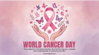 Pink World Cancer Day Digital Display template