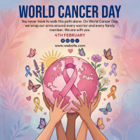 Pink World Cancer Day Instagram Post Instagram-Beitrag template