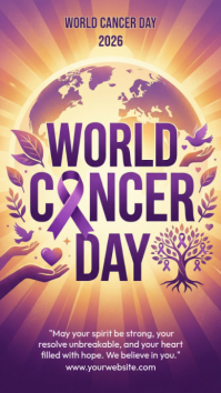 Pink World Cancer Day Instagram Story template