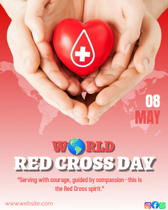 Pink World Red Cross Day Post Instagram Portrait template