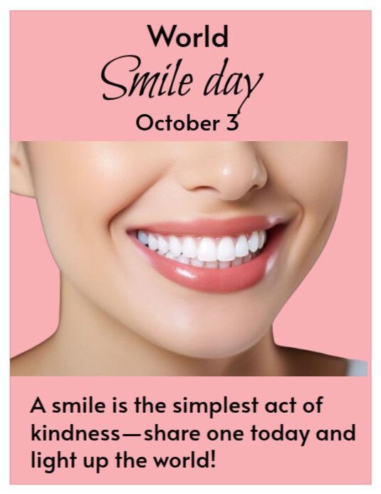 Copy of Pink World Smile Day Celebration Flyer (us Letter) | PosterMyWall