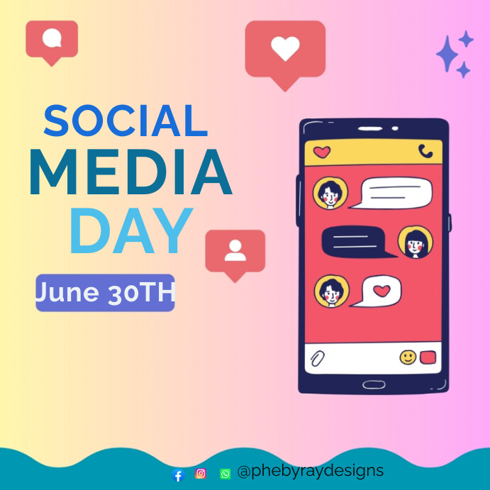 Copy of Pink World Social Media Day Instagram Post | PosterMyWall