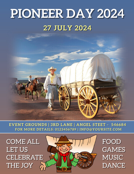 PIONEER DAY, UTAH PIONEER DAY, PIONEER DAY 20 Template PosterMyWall