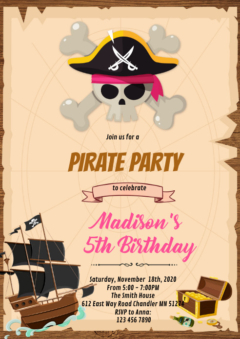 Modele Invitation D Anniversaire De Fille De Pirate Postermywall Modele Invitation D Anniversaire De Fille De Pirate Postermywall