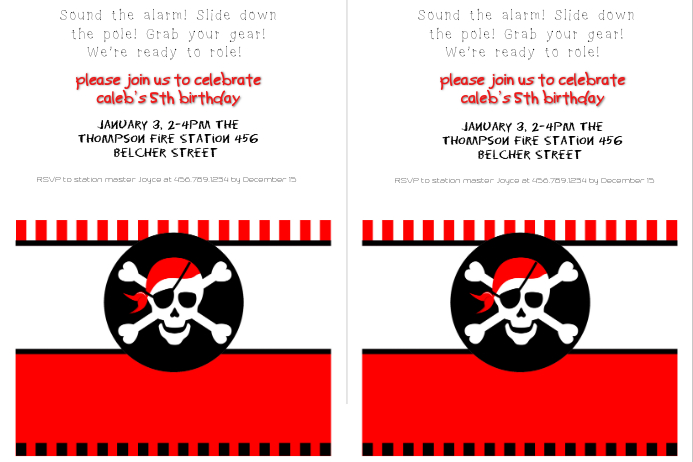 pirate party invitation template